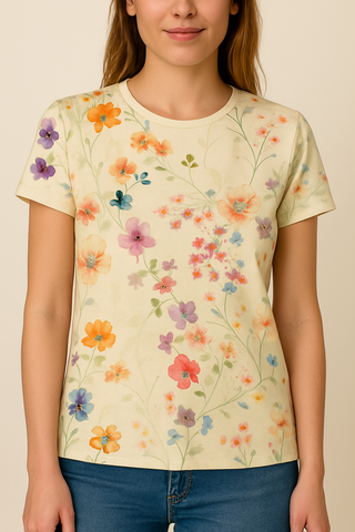 Vintage Floral T-Shirt Airy Comfort with a Retro Twist