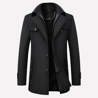 Men’s Jacket with Lapel Collar and Buttons