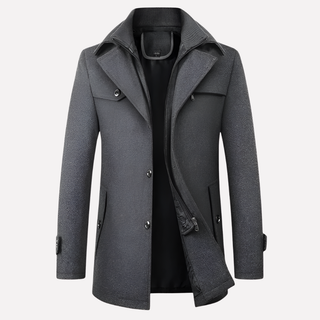 Men’s Jacket with Lapel Collar and Buttons