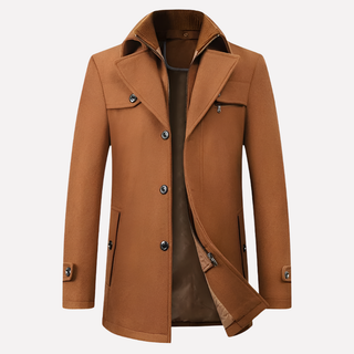 Men’s Jacket with Lapel Collar and Buttons