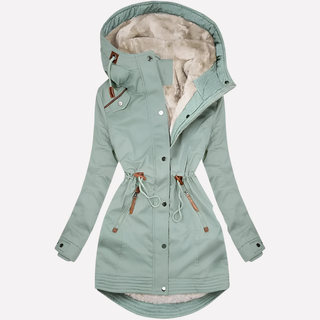 Women’s Parka with Lined Hood and Drawstring Waist