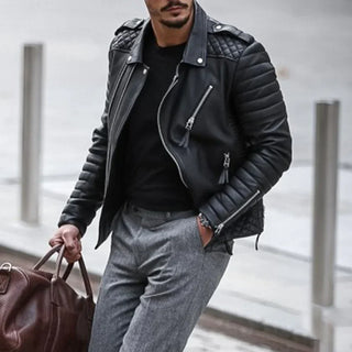 Timeless and Robust Men's Leather Jacket