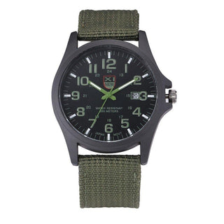 Robust Military-Style Watch with Illuminated Dial