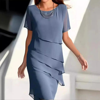 Luxe Chiffon Midi Dress for Women