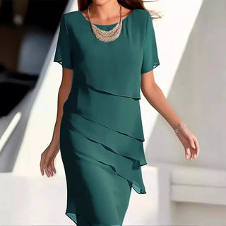 Luxe Chiffon Midi Dress for Women