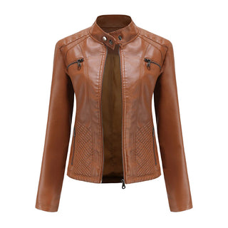 Stylish Faux Leather Women's Jacket