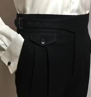 Men’s Wool Trousers with Belt – Elegant Style for Formal & Smart-Casual Wear