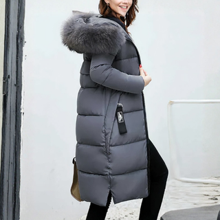 Women’s Long Coat with Fur Collar