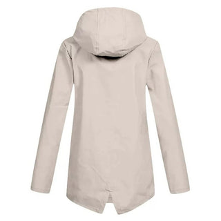 Waterproof Women's Mid-Length Jacket with Zipper