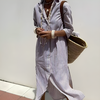 Women’s Elegant Long Sleeve Shirt Dress