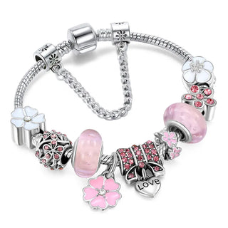 Unique Electroplated Alloy Charm Bracelet Love