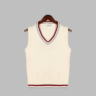 Retro Striped Preppy Style Sleeveless Pullover