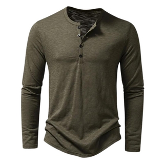 Casual Long-Sleeve Cotton T-Shirt for Men