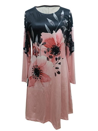 Feminine A‑Line Floral Pattern Dress