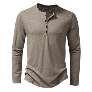 Casual Long-Sleeve Cotton T-Shirt for Men