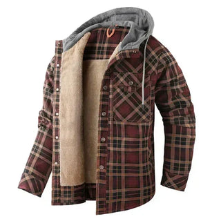 Men’s Plaid Hooded Shirt Jacket