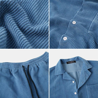 Ribbed Summer Clothing Set for Men  Effortless Style and Comfort for Warm Days