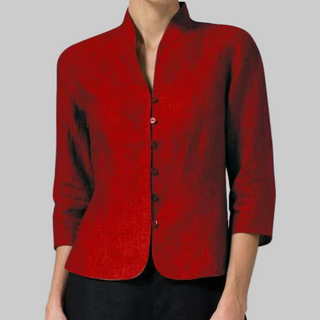 Women’s Stand-Collar Blouse – Chic Details with Versatile Flair
