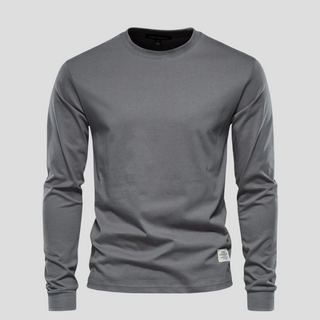 Men’s Long-Sleeved Round-Neck Shirt – Classic Everyday Style