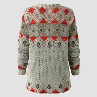 Women’s Geometric Print Long-Sleeve Sweater
