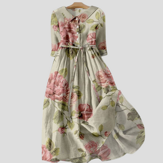 Women’s Vintage Botanical Lapel Dress