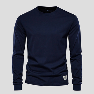 Men’s Long-Sleeved Round-Neck Shirt – Classic Everyday Style
