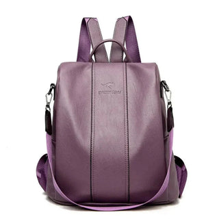 Women’s Anti-Theft Leather Backpack Convertible Design with Hidden Pockets for Travel & Daily Use