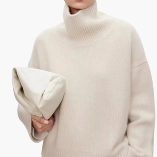 Women’s Oversized High-Neck Sweater – Relaxed Knit Layer