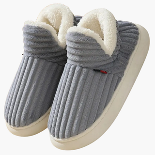 Women’s Plush Slippers – Ribbed Indoor Footwear