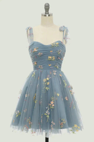 Embroidered Tulle Ball Gown