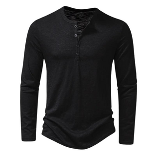 Casual Long-Sleeve Cotton T-Shirt for Men