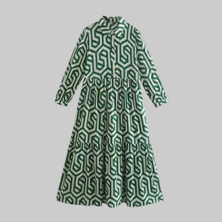 Women’s Long-Sleeve Geometric Dress