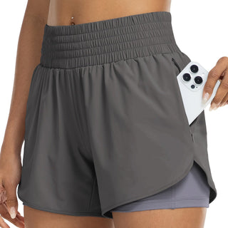 Women's Training Shorts – Double-Layer & High-Waisted