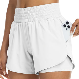Women's Training Shorts – Double-Layer & High-Waisted