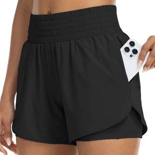 Women's Training Shorts – Double-Layer & High-Waisted