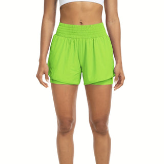 Women's Training Shorts – Double-Layer & High-Waisted