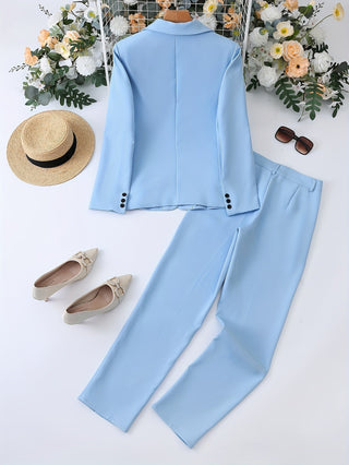 Women’s Classic Style Notched Lapel Blazer Set