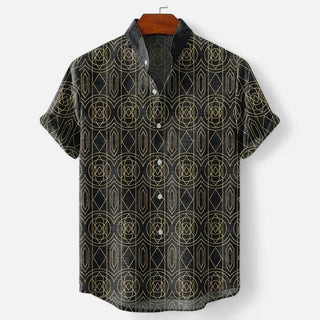 Men’s Artistic Print Short Sleeve Shirt
