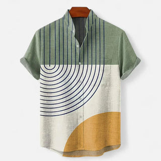 Men’s Artistic Print Short Sleeve Shirt