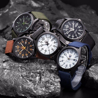 Robust Military-Style Watch with Illuminated Dial