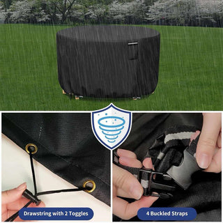 Heavy-Duty Round Outdoor Furniture Cover with Air Vent