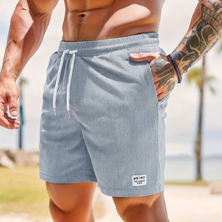 Men’s Lace-Up Drawstring Corduroy Shorts
