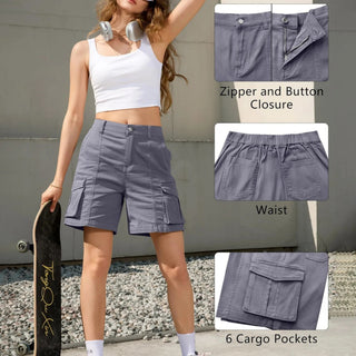 Cargo Shorts - High-Waisted