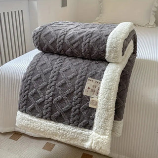 Diamond Knit Sherpa Blanket