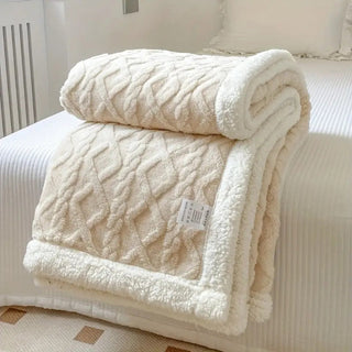 Diamond Knit Sherpa Blanket