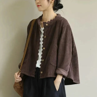 Corduroy Stitch Detail Women's Jacket