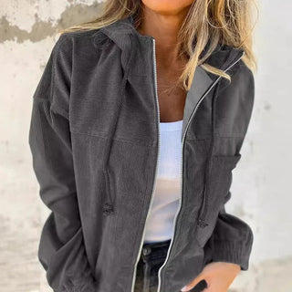 Casual Women's Hooded Jacket with Zipper Everyday Ease Meets Effortless Style